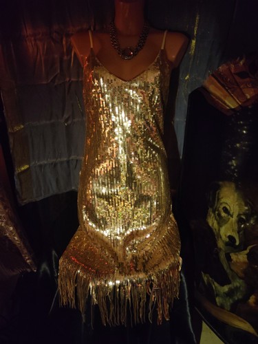 Kleid gold mit pailletten - gold,