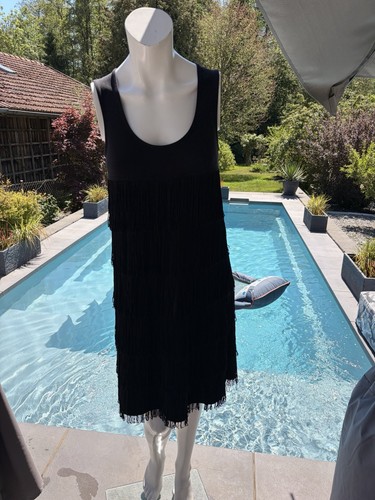 Comma fransenkleid schwarz - fransenkleid,
