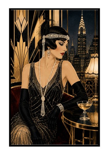 Art deco flapper lady - deco,
