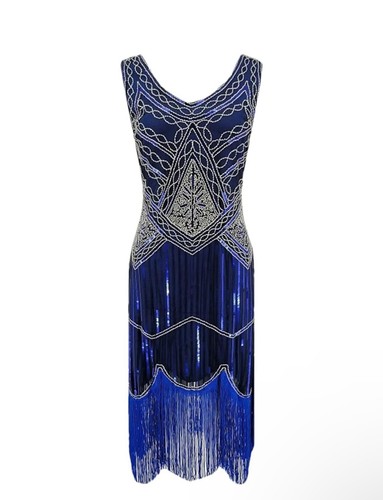 Damen pailletten kleid - pailletten, 20er